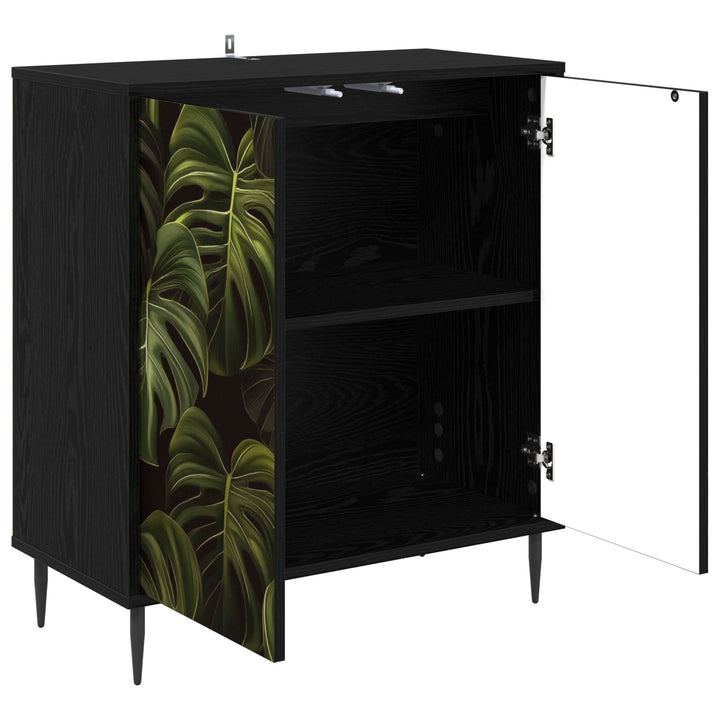 Sideboard ELBURG Sort eg 69 x 33 x 76 cm Konstrueret træ