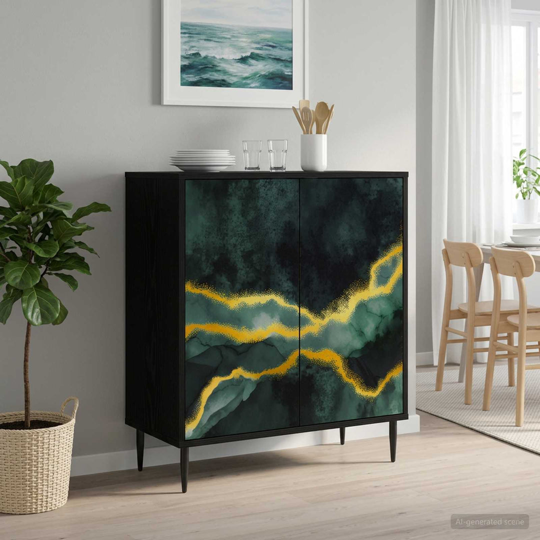 Sideboard WIJHE Sort eg 69 x 33 x 76 cm Konstrueret træ