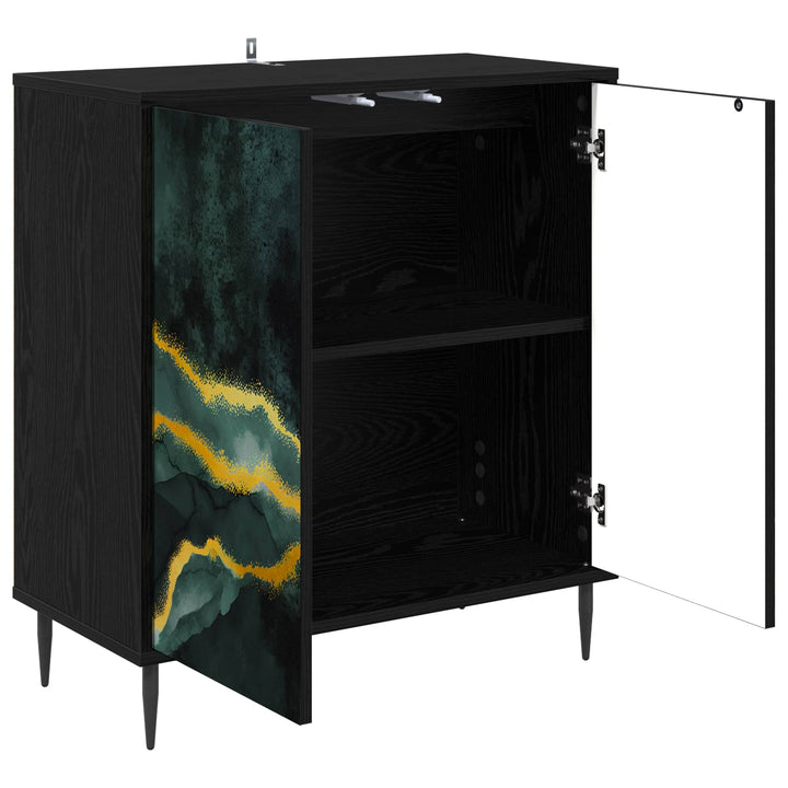 Sideboard WIJHE Sort eg 69 x 33 x 76 cm Konstrueret træ