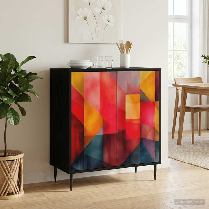 Sideboard HEESCH Sort eg 69 x 33 x 76 cm Konstrueret træ