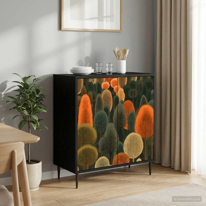 Sideboard ZAANDAM Sort eg 69 x 33 x 76 cm Konstrueret træ