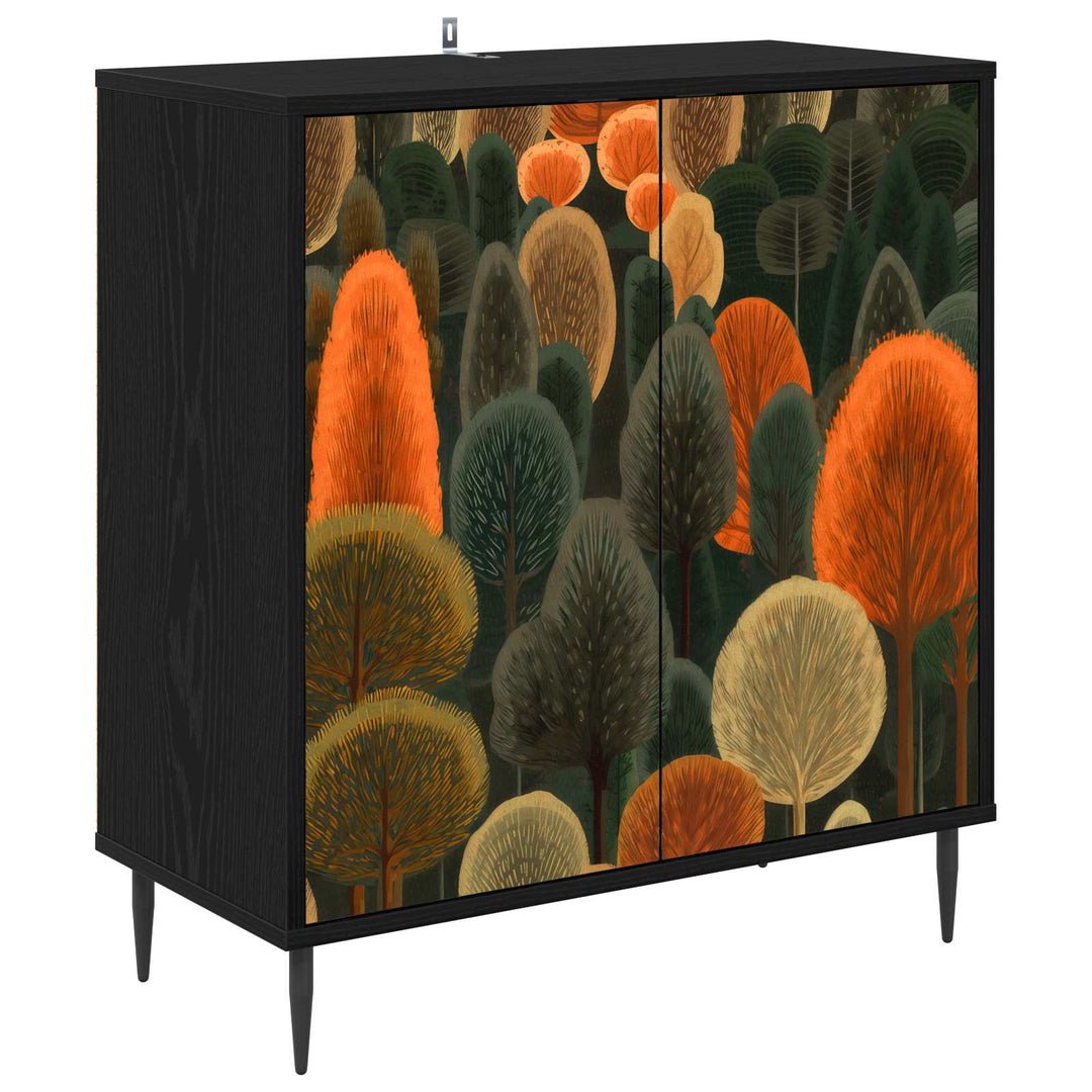 Sideboard ZAANDAM Sort eg 69 x 33 x 76 cm Konstrueret træ