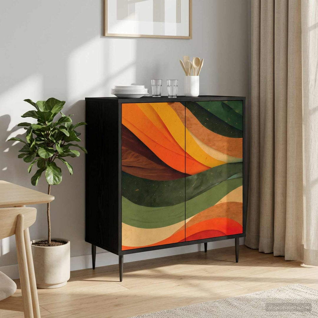 Sideboard BONN Sort eg 69 x 33 x 76 cm Konstrueret træ