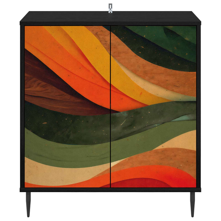 Sideboard BONN Sort eg 69 x 33 x 76 cm Konstrueret træ