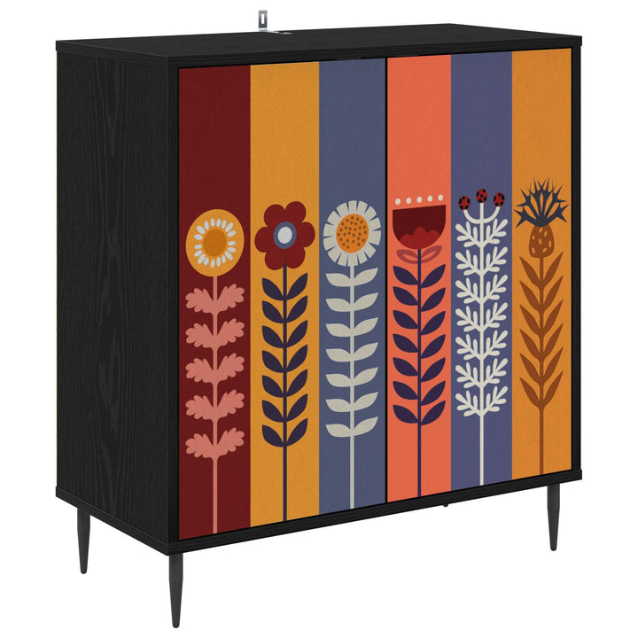 Sideboard ESSEN Sort eg 69 x 33 x 76 cm Konstrueret træ
