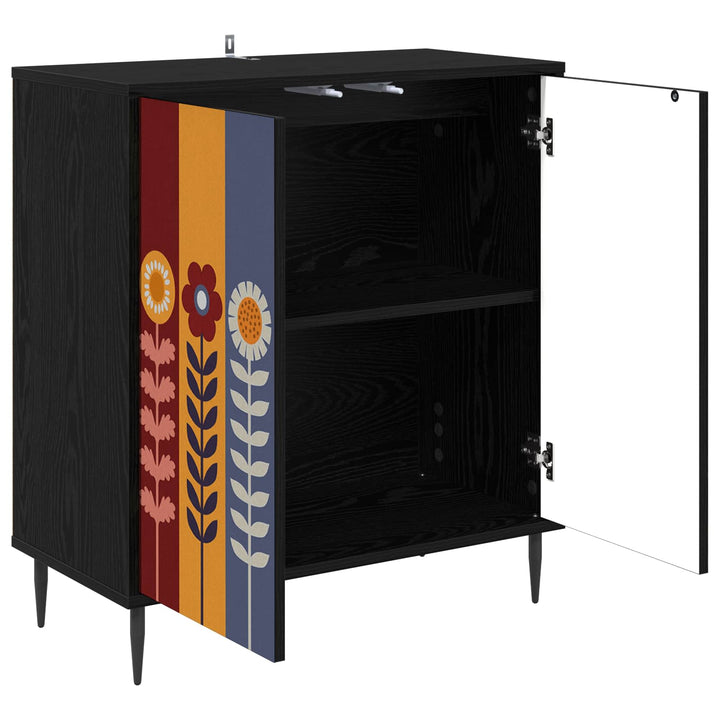 Sideboard ESSEN Sort eg 69 x 33 x 76 cm Konstrueret træ