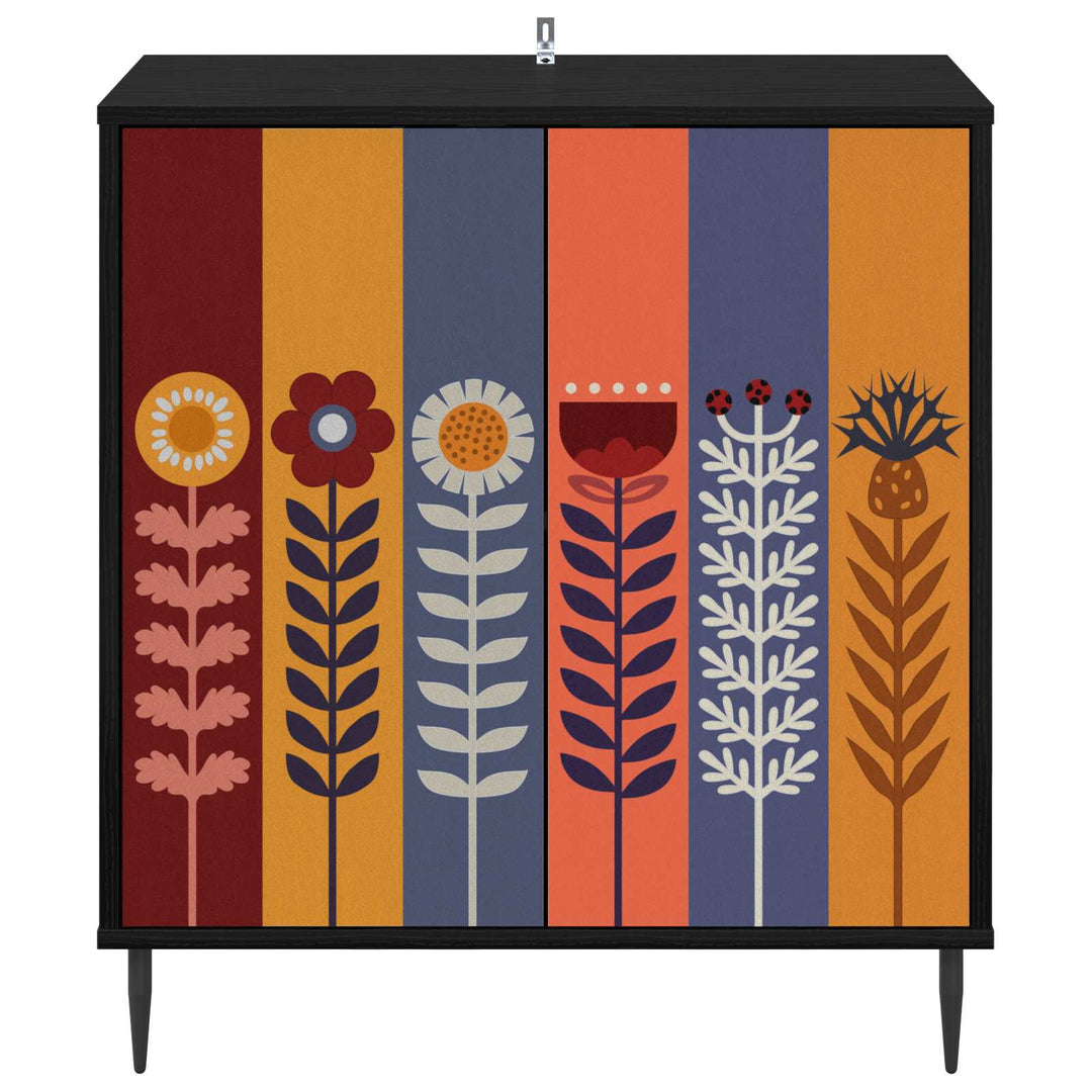 Sideboard ESSEN Sort eg 69 x 33 x 76 cm Konstrueret træ