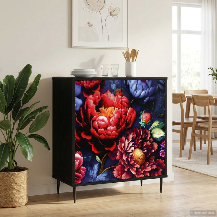 Sideboard KIEL Sort eg 69 x 33 x 76 cm Konstrueret træ
