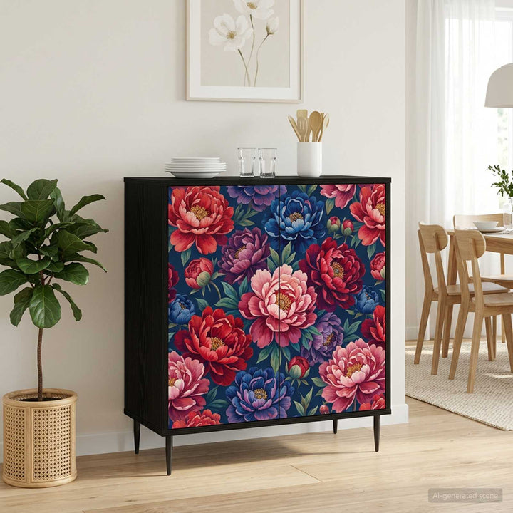 Sideboard AACHEN Sort eg 69 x 33 x 76 cm Konstrueret træ