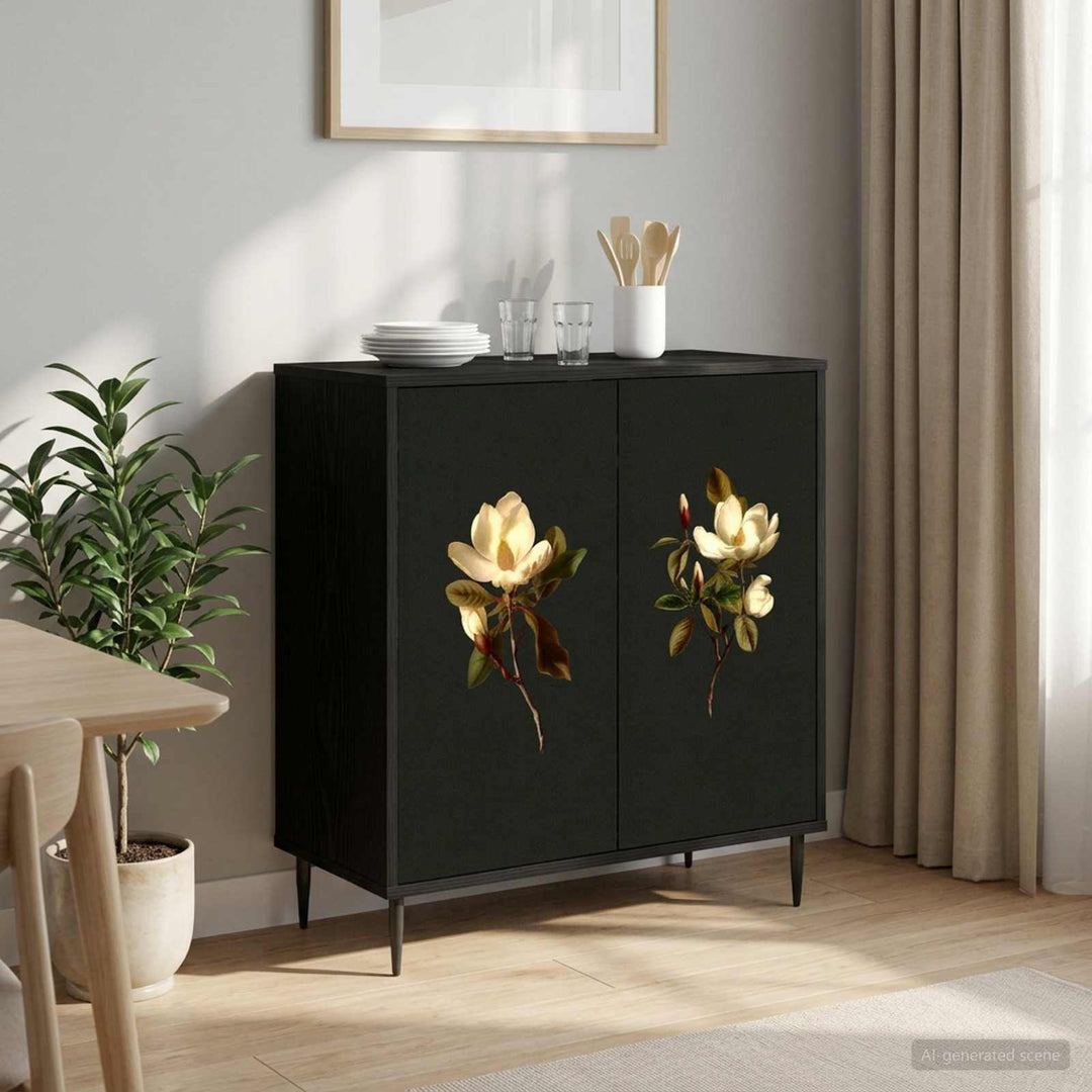 Sideboard BREMEN Sort eg 69 x 33 x 76 cm Konstrueret træ