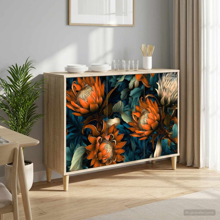 Sideboard LOCHEM Sonoma-eg 102 x 33 x 75 cm Konstrueret træ