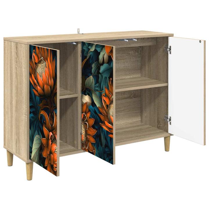 Sideboard LOCHEM Sonoma-eg 102 x 33 x 75 cm Konstrueret træ