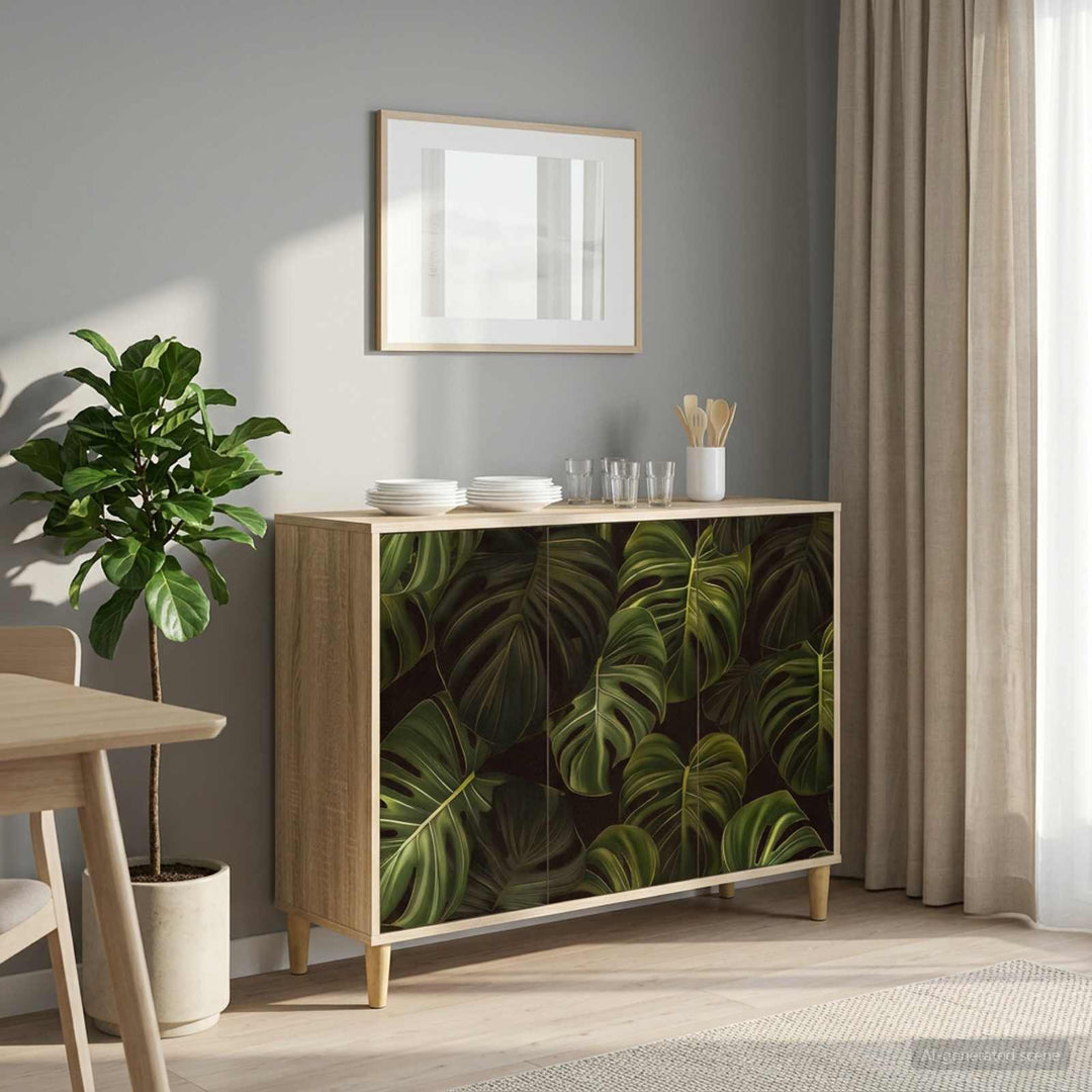 Sideboard ELBURG Sonoma-eg 102 x 33 x 75 cm Konstrueret træ