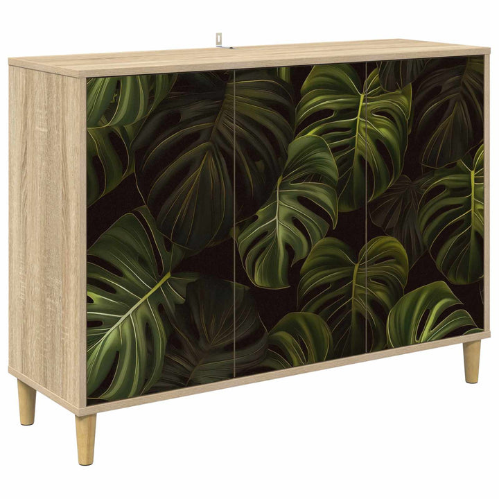 Sideboard ELBURG Sonoma-eg 102 x 33 x 75 cm Konstrueret træ