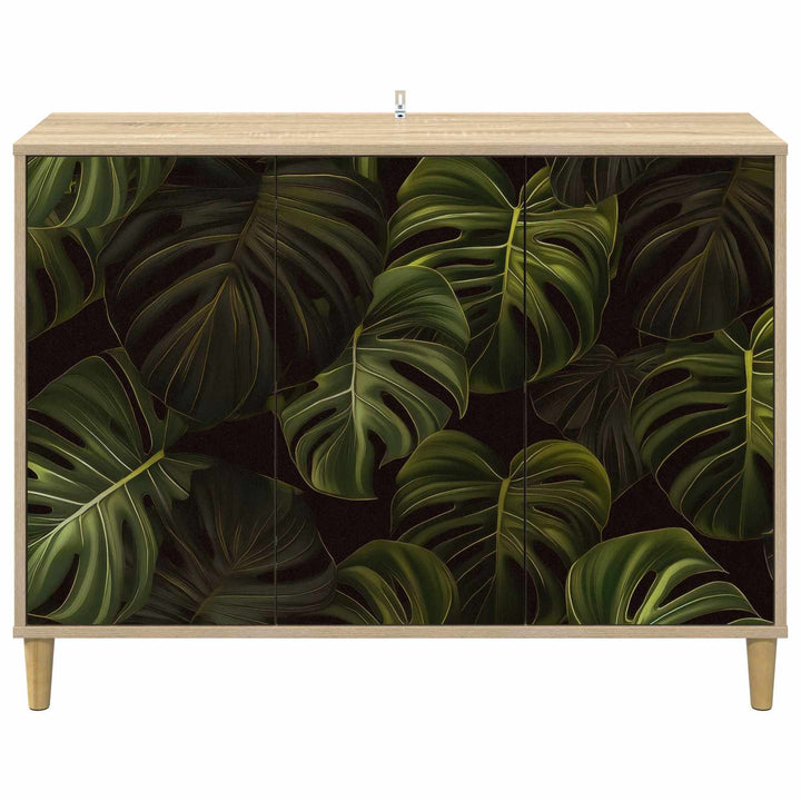 Sideboard ELBURG Sonoma-eg 102 x 33 x 75 cm Konstrueret træ