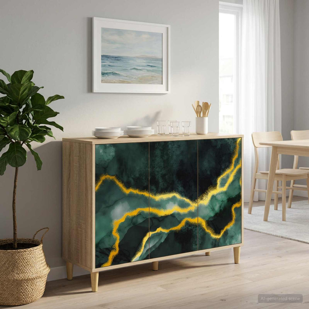 Sideboard WIJHE Sonoma-eg 102 x 33 x 75 cm Konstrueret træ