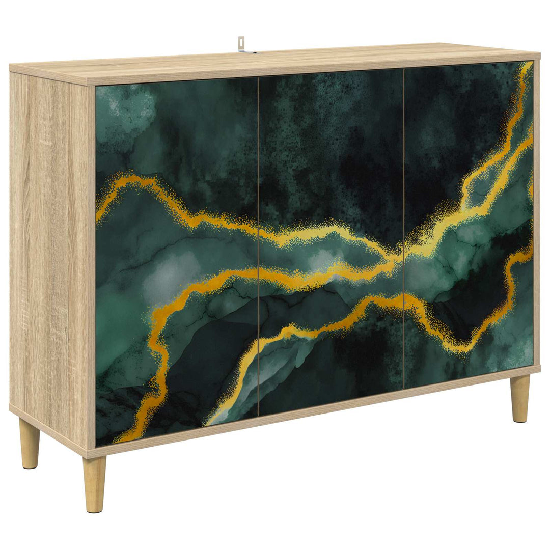 Sideboard WIJHE Sonoma-eg 102 x 33 x 75 cm Konstrueret træ