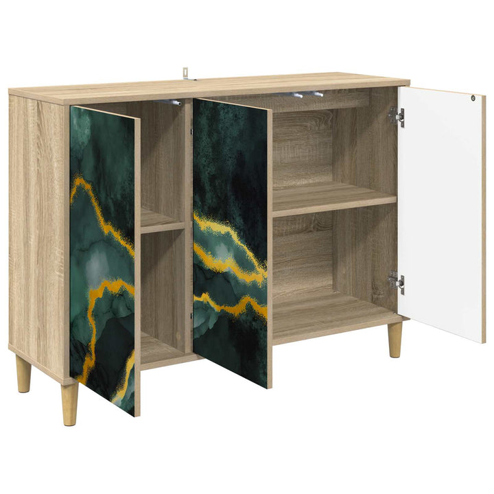 Sideboard WIJHE Sonoma-eg 102 x 33 x 75 cm Konstrueret træ