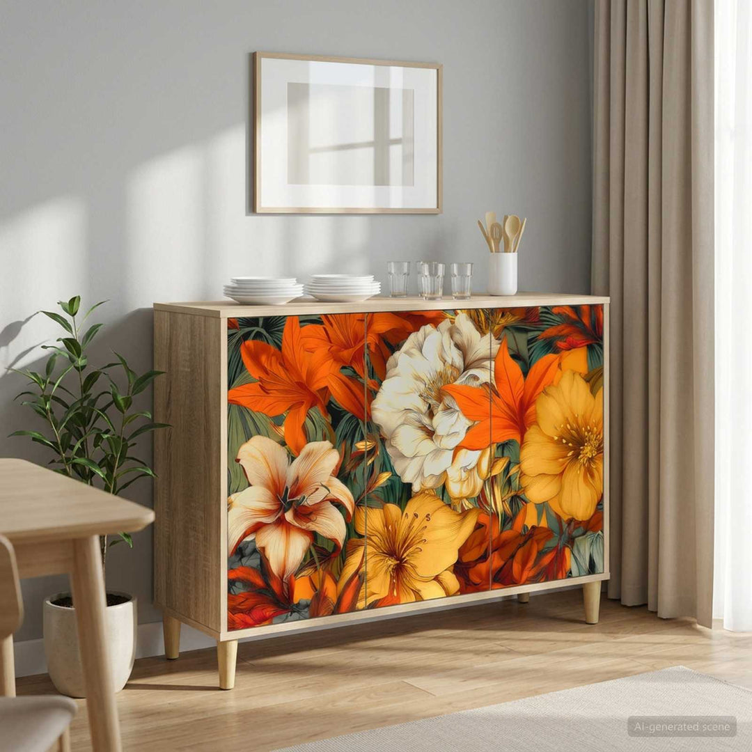 Sideboard GENNEP Sonoma-eg 102 x 33 x 75 cm Konstrueret træ