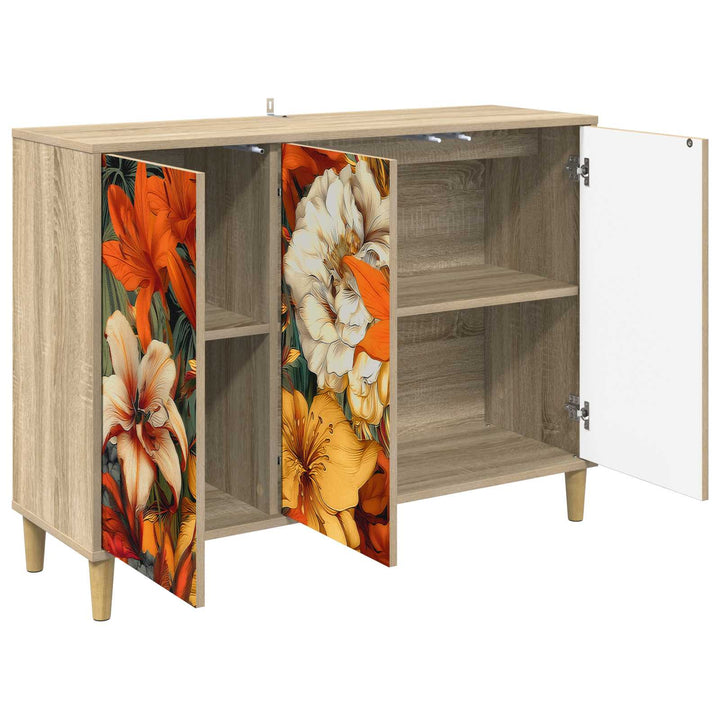 Sideboard GENNEP Sonoma-eg 102 x 33 x 75 cm Konstrueret træ