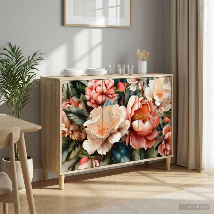 Sideboard BORNE Sonoma-eg 102 x 33 x 75 cm Konstrueret træ