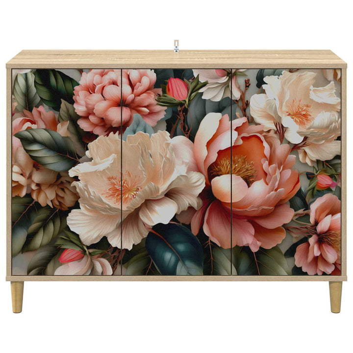 Sideboard BORNE Sonoma-eg 102 x 33 x 75 cm Konstrueret træ