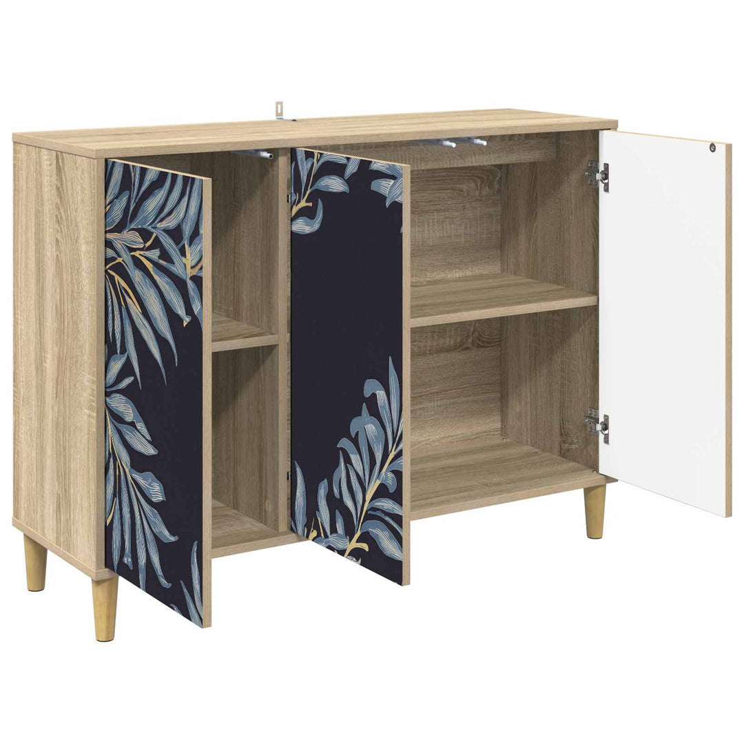 Sideboard DOKKUM Sonoma-eg 102 x 33 x 75 cm Konstrueret træ