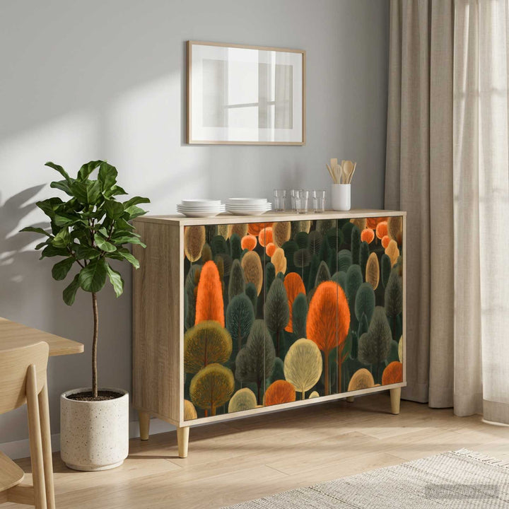 Sideboard ZAANDAM Sonoma-eg 102 x 33 x 75 cm Konstrueret træ