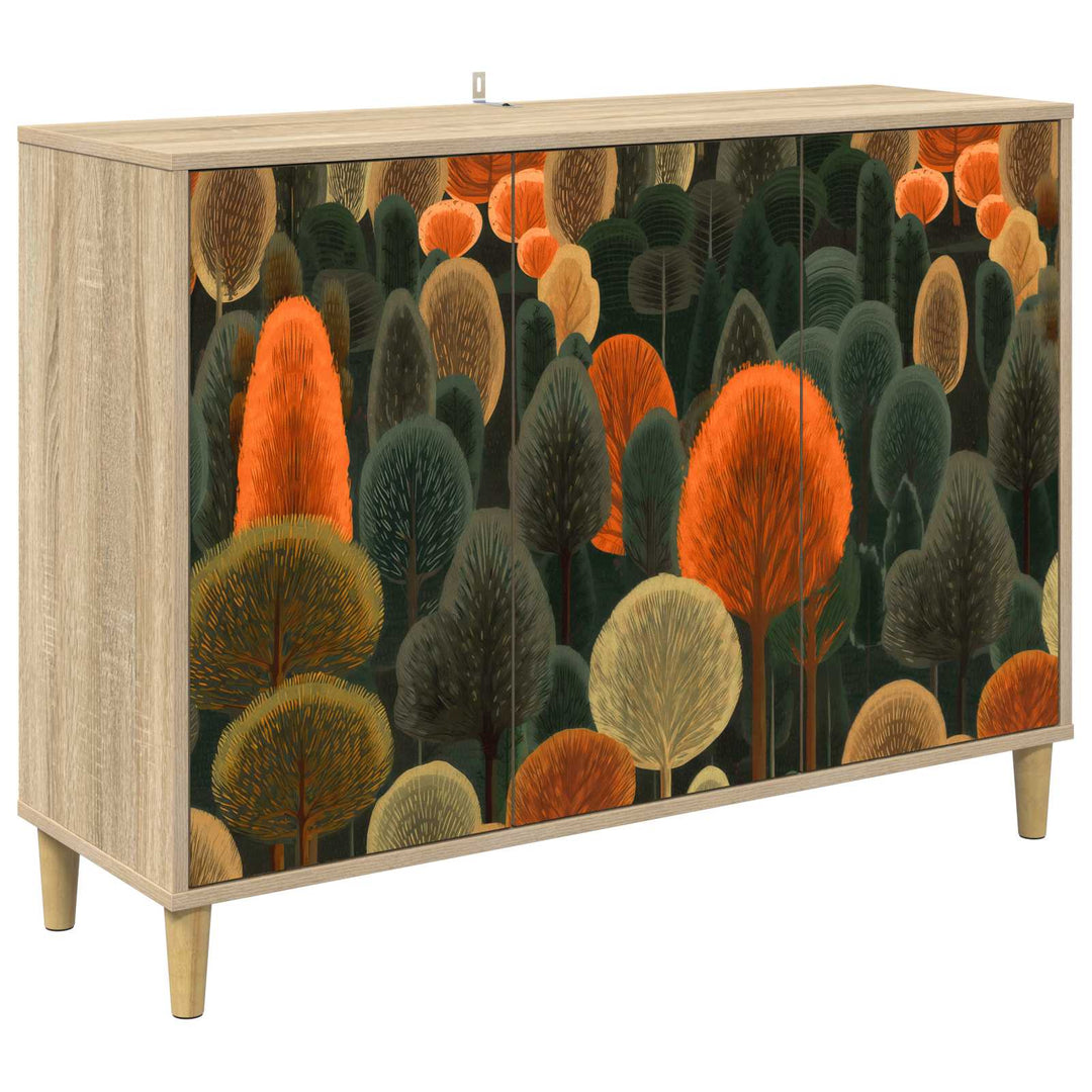 Sideboard ZAANDAM Sonoma-eg 102 x 33 x 75 cm Konstrueret træ