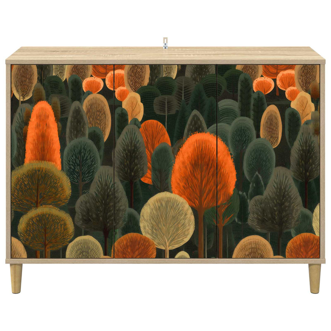 Sideboard ZAANDAM Sonoma-eg 102 x 33 x 75 cm Konstrueret træ