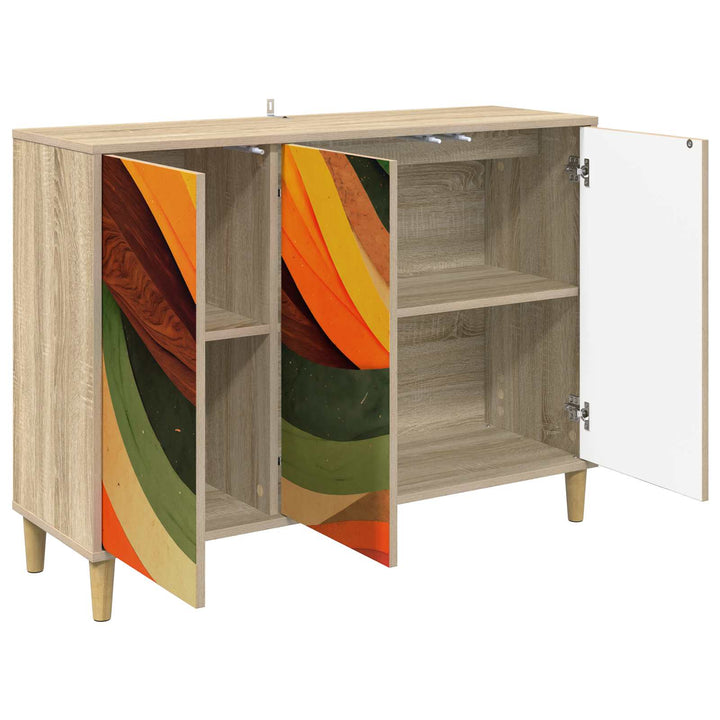 Sideboard BONN Sonoma-eg 102 x 33 x 75 cm Konstrueret træ