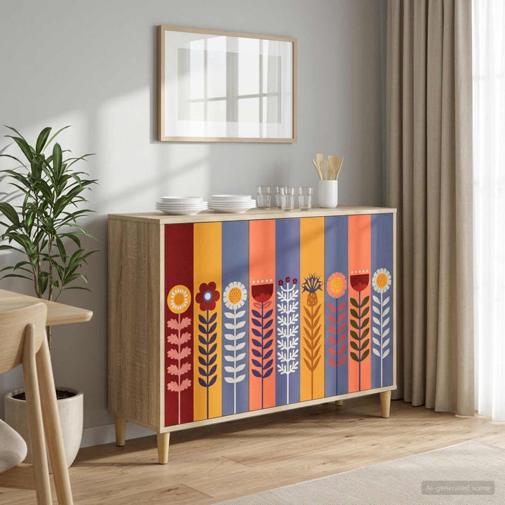 Sideboard ESSEN Sonoma-eg 102 x 33 x 75 cm Konstrueret træ