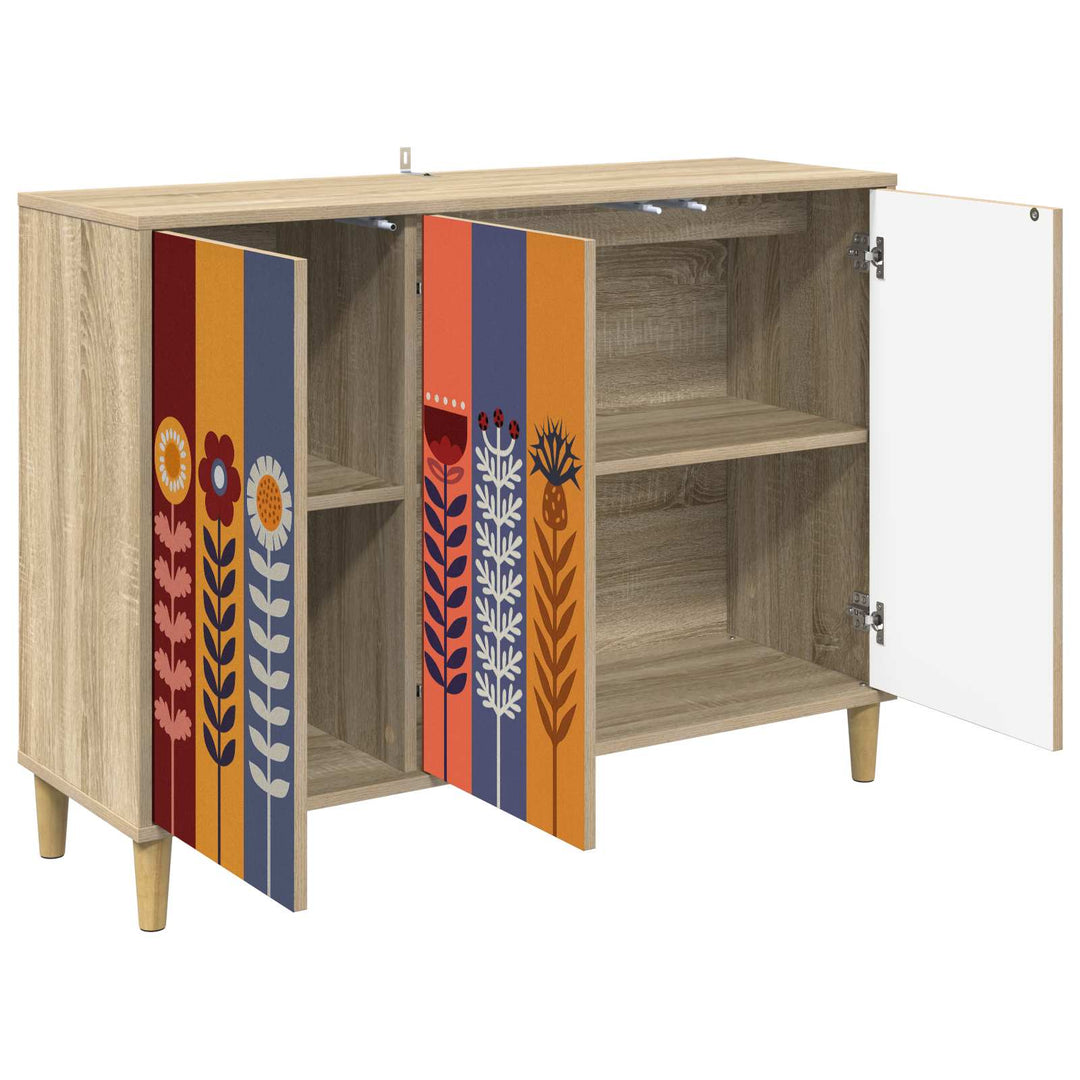 Sideboard ESSEN Sonoma-eg 102 x 33 x 75 cm Konstrueret træ