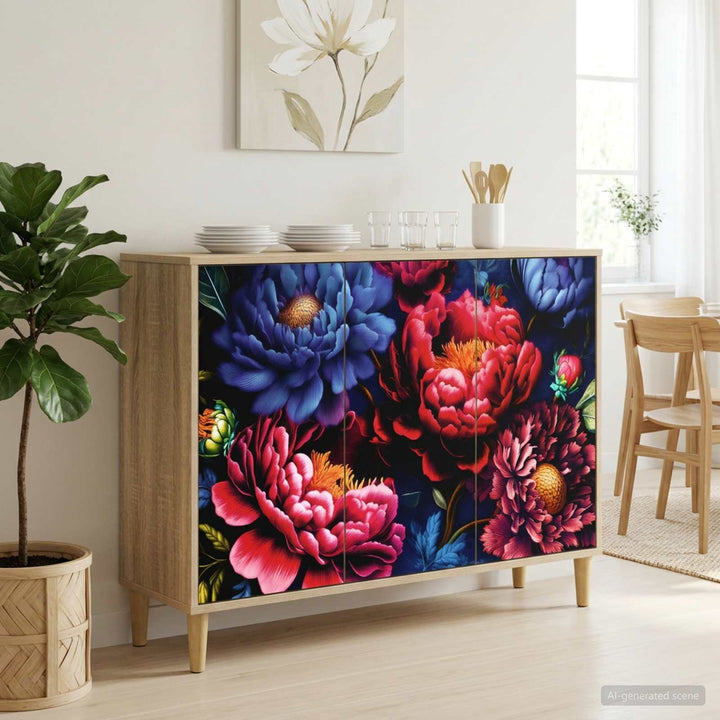 Sideboard KIEL Sonoma-eg 102 x 33 x 75 cm Konstrueret træ
