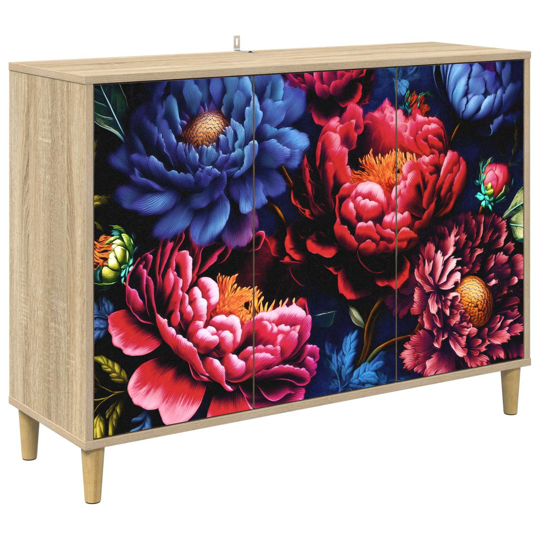 Sideboard KIEL Sonoma-eg 102 x 33 x 75 cm Konstrueret træ