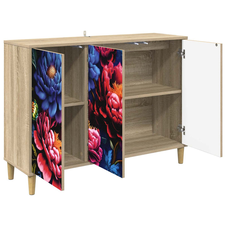 Sideboard KIEL Sonoma-eg 102 x 33 x 75 cm Konstrueret træ