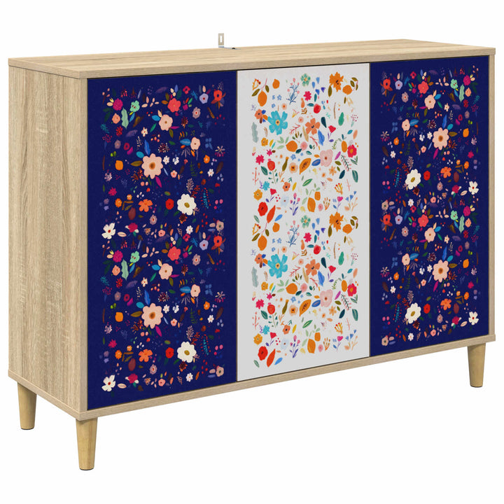 Sideboard MAINZ Sonoma-eg 102 x 33 x 75 cm Konstrueret træ