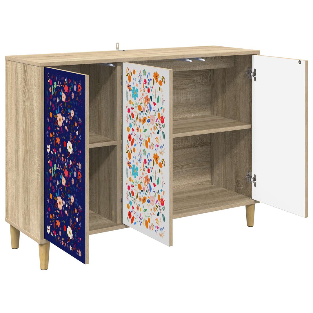 Sideboard MAINZ Sonoma-eg 102 x 33 x 75 cm Konstrueret træ