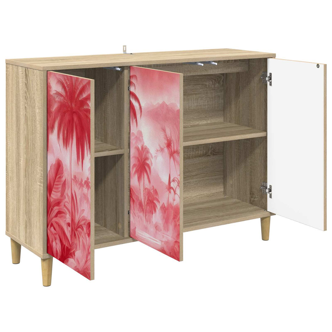 Sideboard AACHEN Sonoma-eg 102 x 33 x 75 cm Konstrueret træ