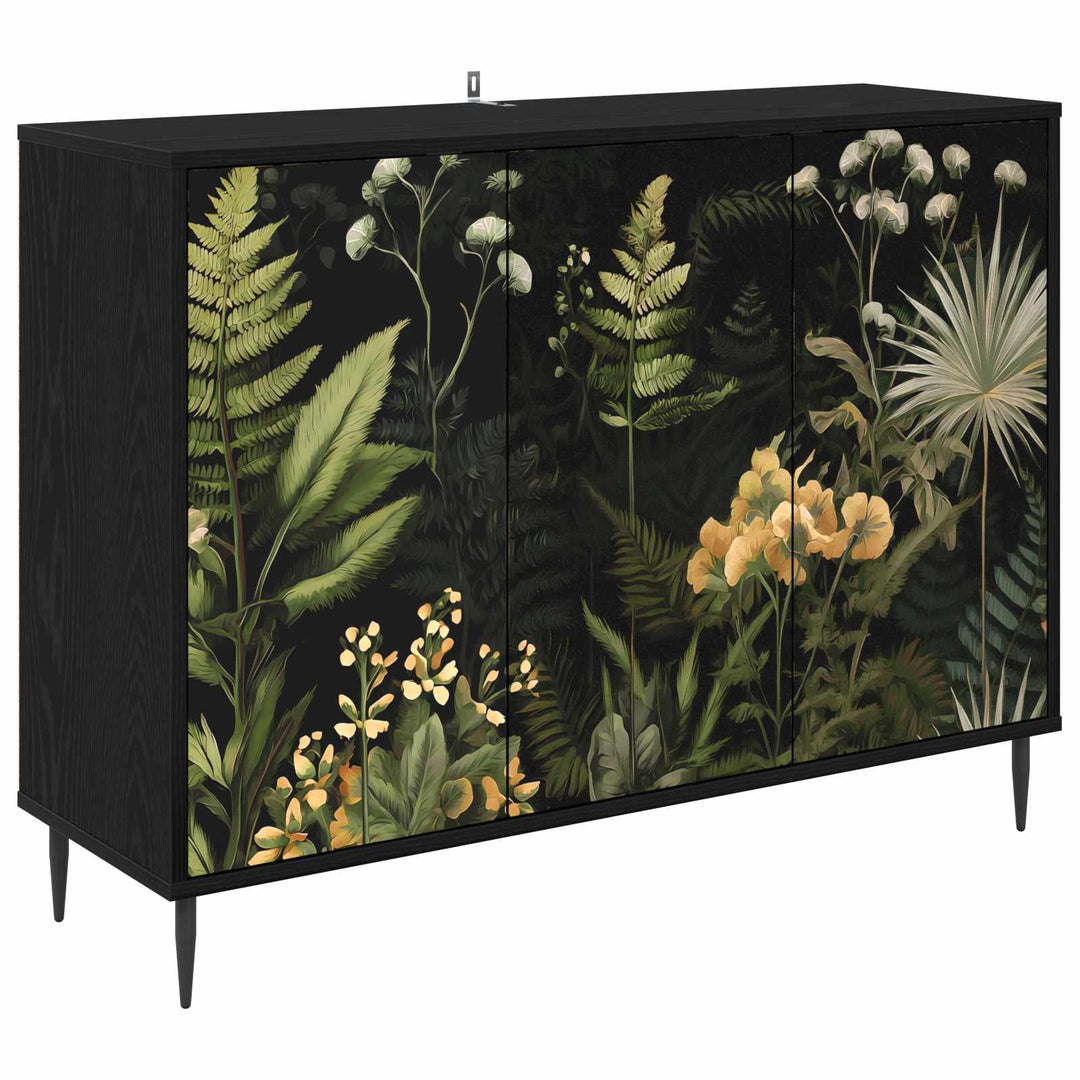 Sideboard RHENEN Sort eg 102 x 33 x 76 cm Konstrueret træ
