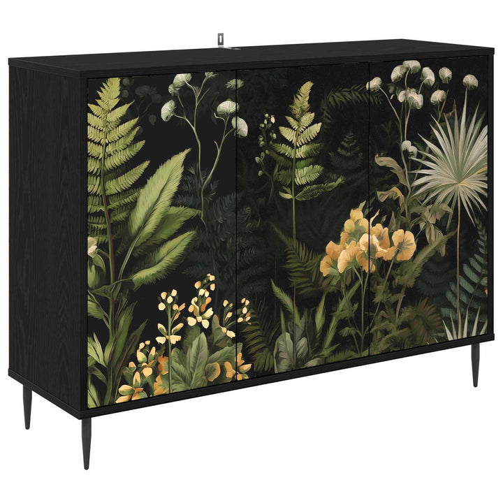 Sideboard RHENEN Sort eg 102 x 33 x 76 cm Konstrueret træ