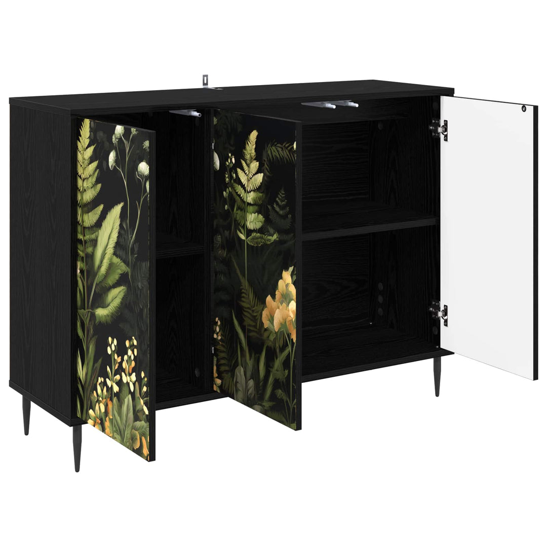 Sideboard RHENEN Sort eg 102 x 33 x 76 cm Konstrueret træ