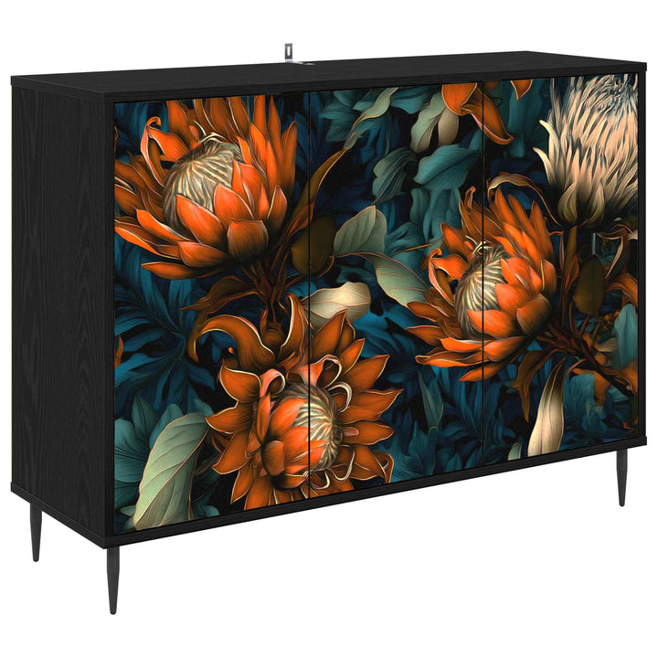 Sideboard LOCHEM Sort eg 102 x 33 x 76 cm Konstrueret træ