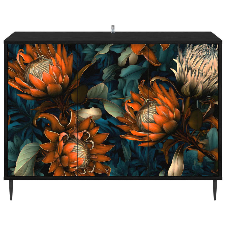 Sideboard LOCHEM Sort eg 102 x 33 x 76 cm Konstrueret træ