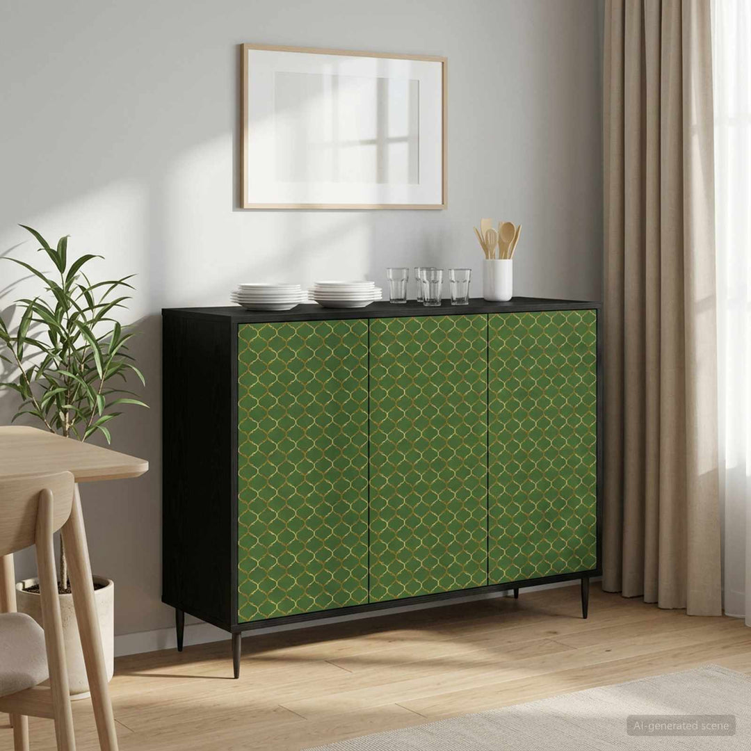 Sideboard GELEEN Sort eg 102 x 33 x 76 cm Konstrueret træ