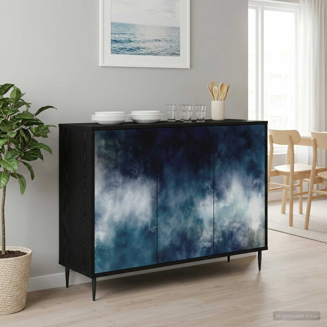 Sideboard RAALTE Sort eg 102 x 33 x 76 cm Konstrueret træ