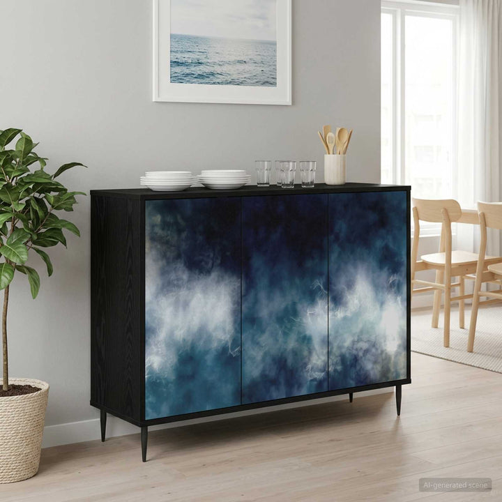 Sideboard RAALTE Sort eg 102 x 33 x 76 cm Konstrueret træ