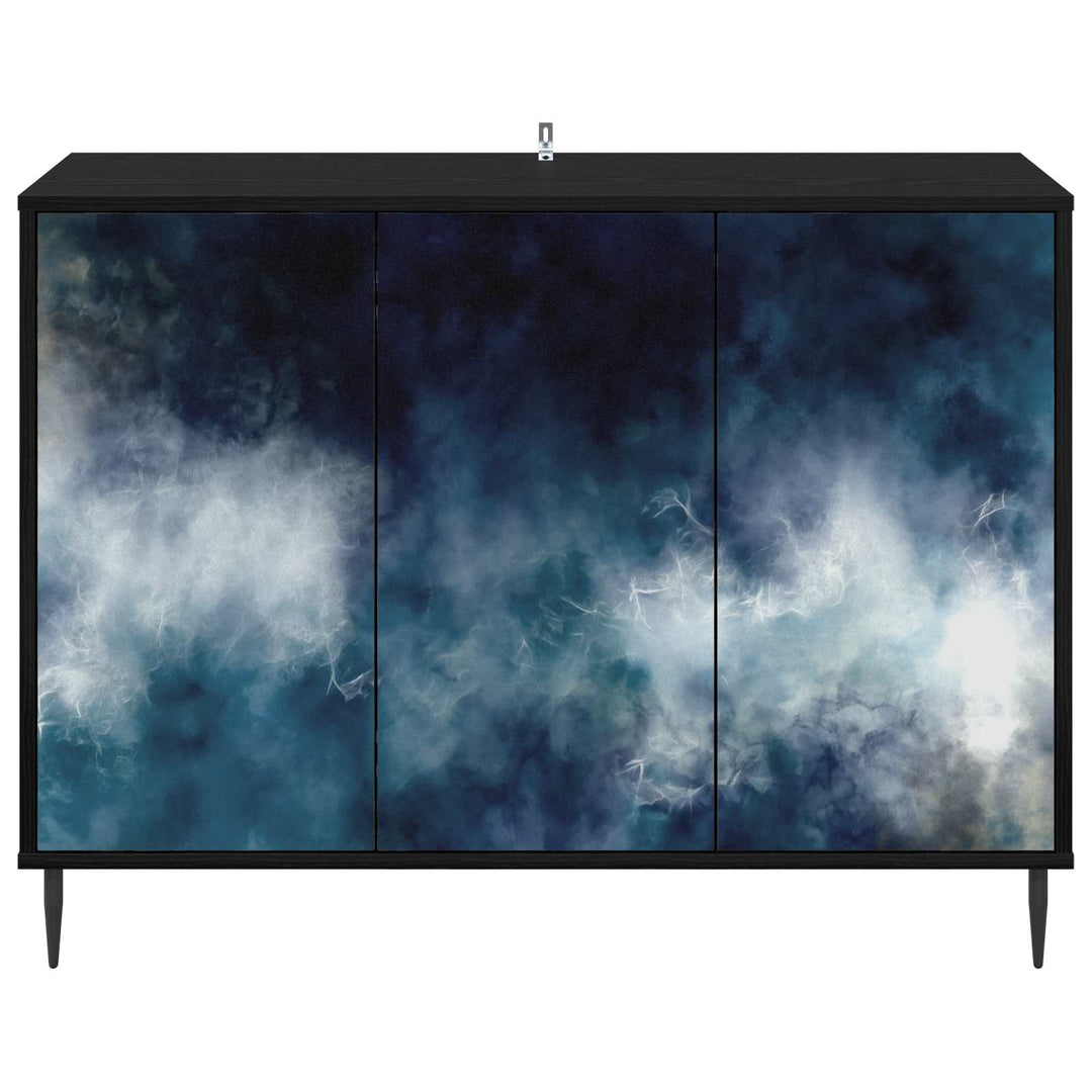 Sideboard RAALTE Sort eg 102 x 33 x 76 cm Konstrueret træ