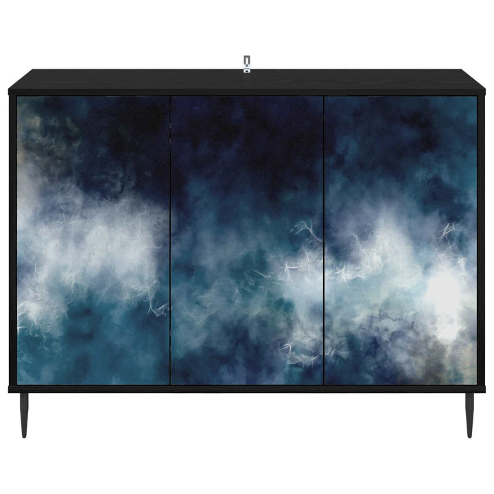 Sideboard RAALTE Sort eg 102 x 33 x 76 cm Konstrueret træ