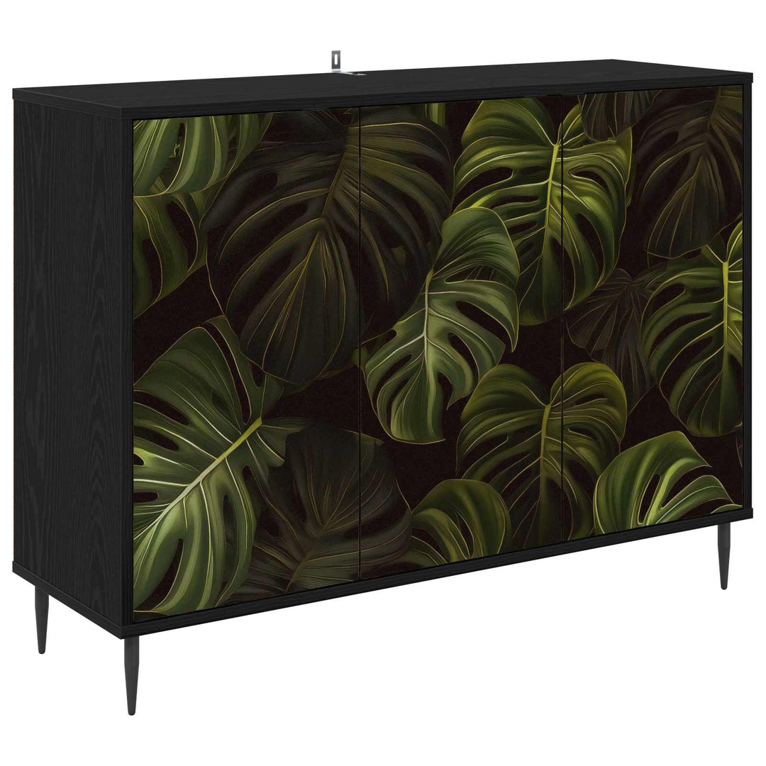 Sideboard ELBURG Sort eg 102 x 33 x 76 cm Konstrueret træ